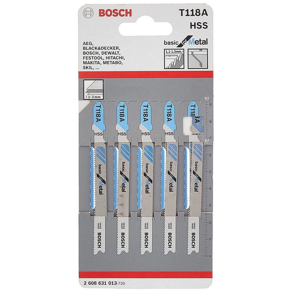 BOSCH Bosch Jigsaw Blade Basicformetal T118A 5 Pcs