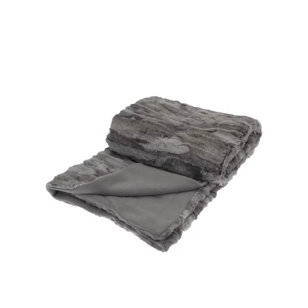 Koopman Fur Look Blanket Gray 130X150Cm