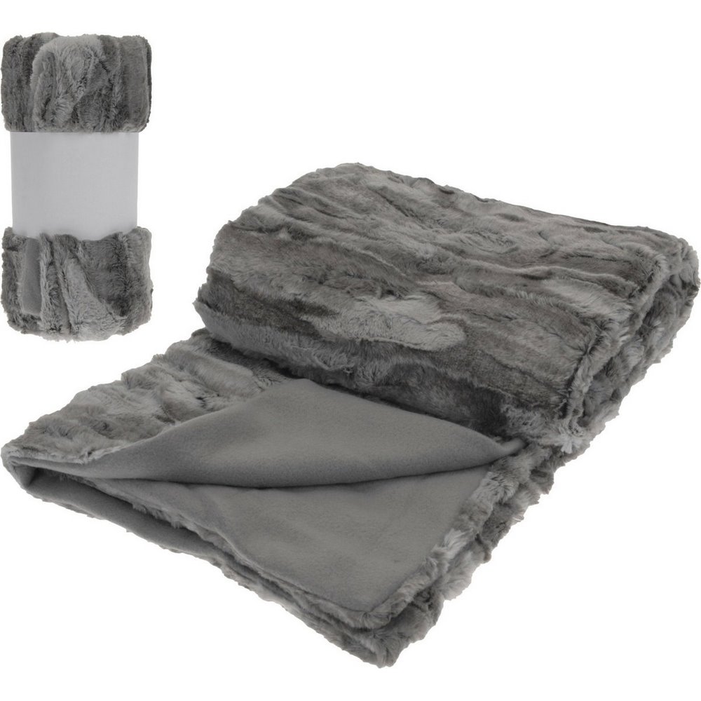 Koopman Fur Look Blanket Gray 130X150Cm