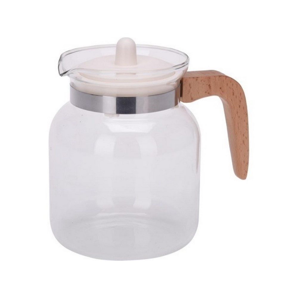 Koopman Tea Pot Glass With Wooden Handle 1.5L