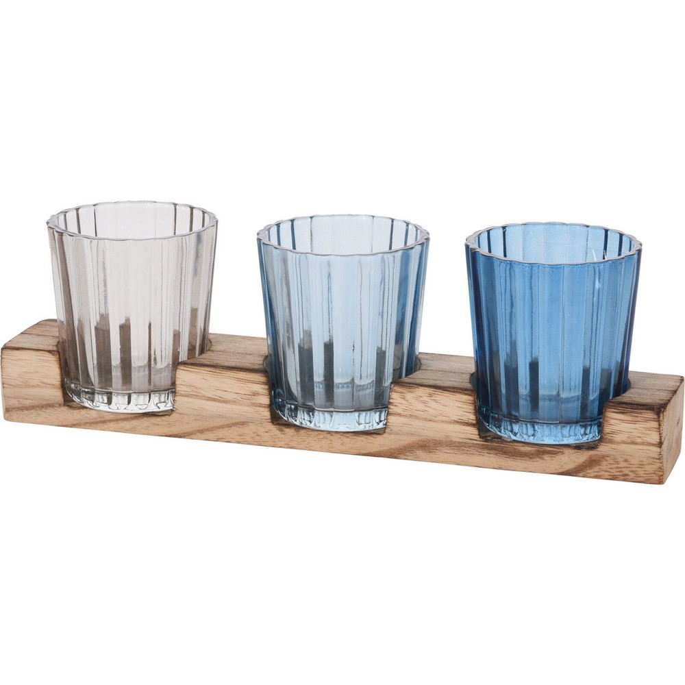 Koopman Tealight Holder 3Pcs Glass