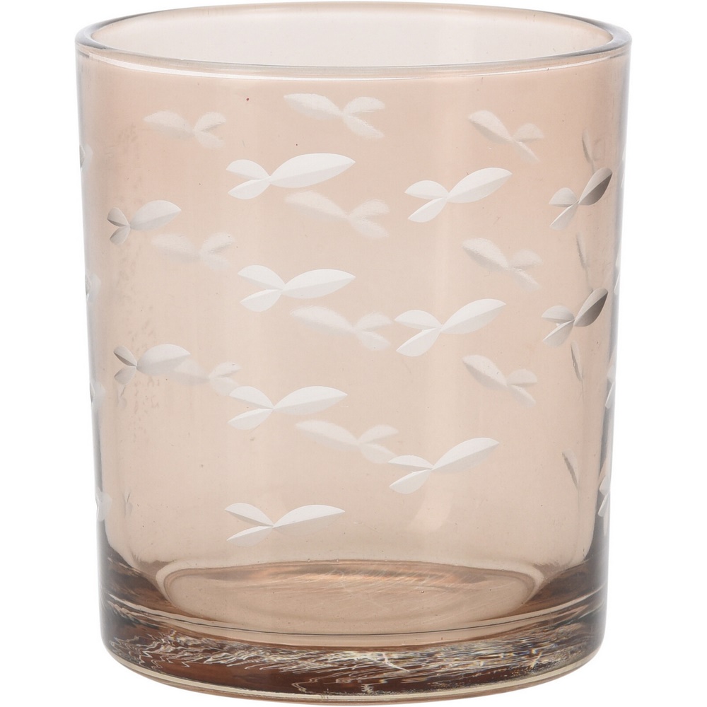 Koopman Tealight Holder Glass Carved