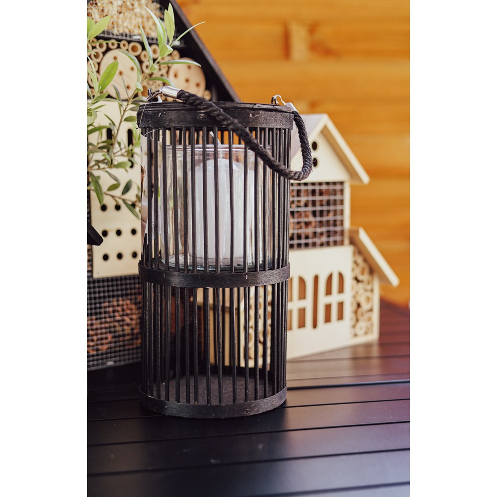 Koopman Lantern Round Black 16X16X30Cm