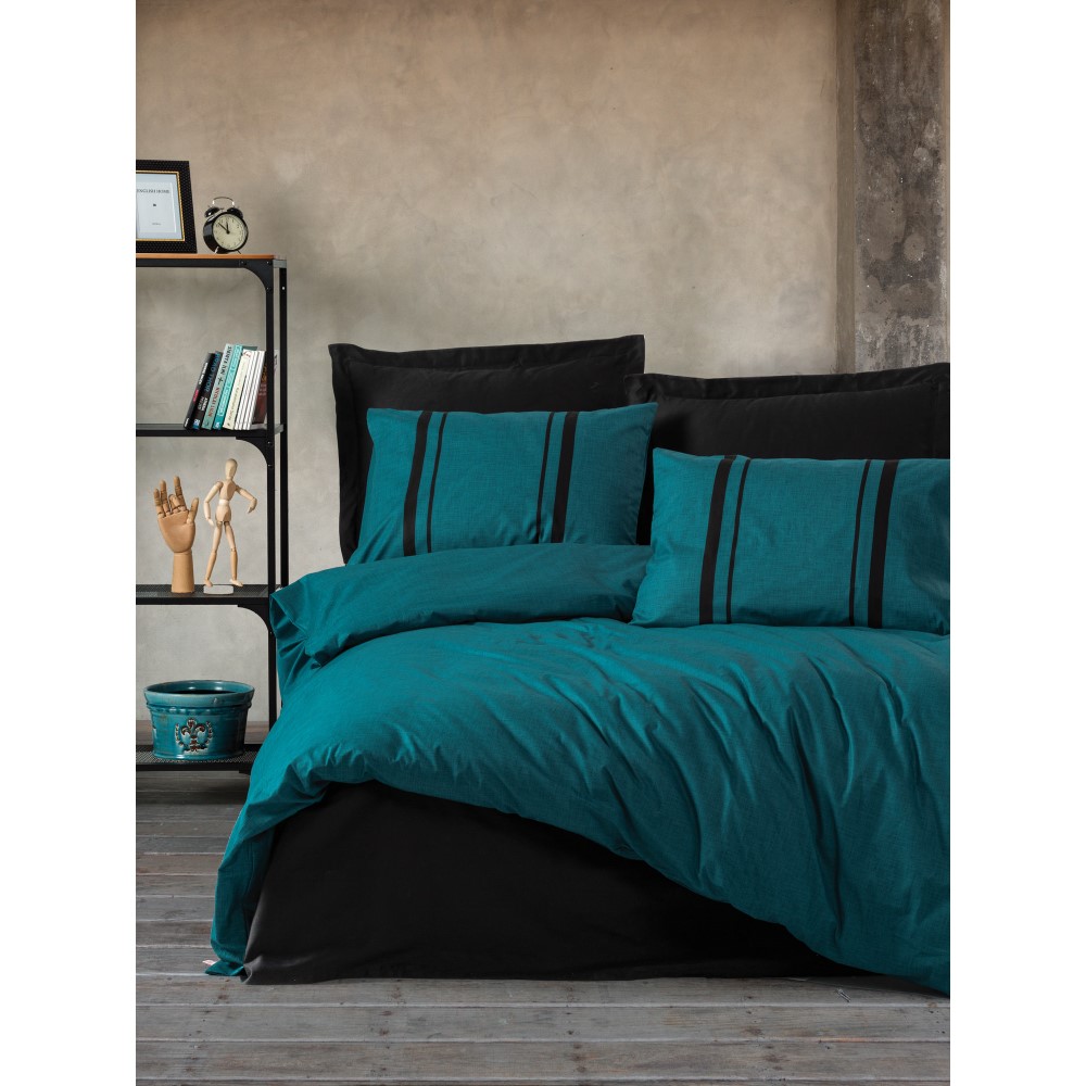Cottonbox Bitter - Petrol Blue Ranforce Double Quilt Cover Set 200*220CM