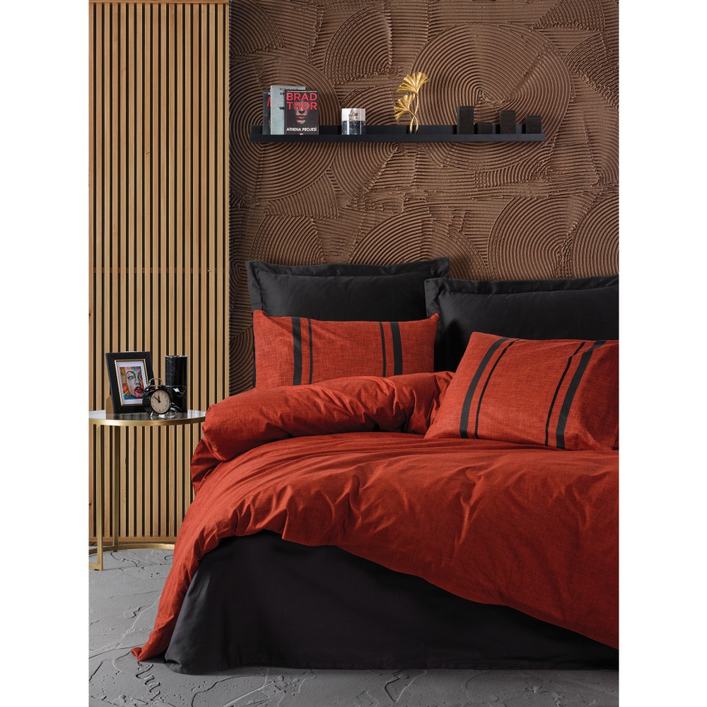 Cottonbox Bitter - Tile Red Ranforce Double Quilt Cover Set 200*220CM