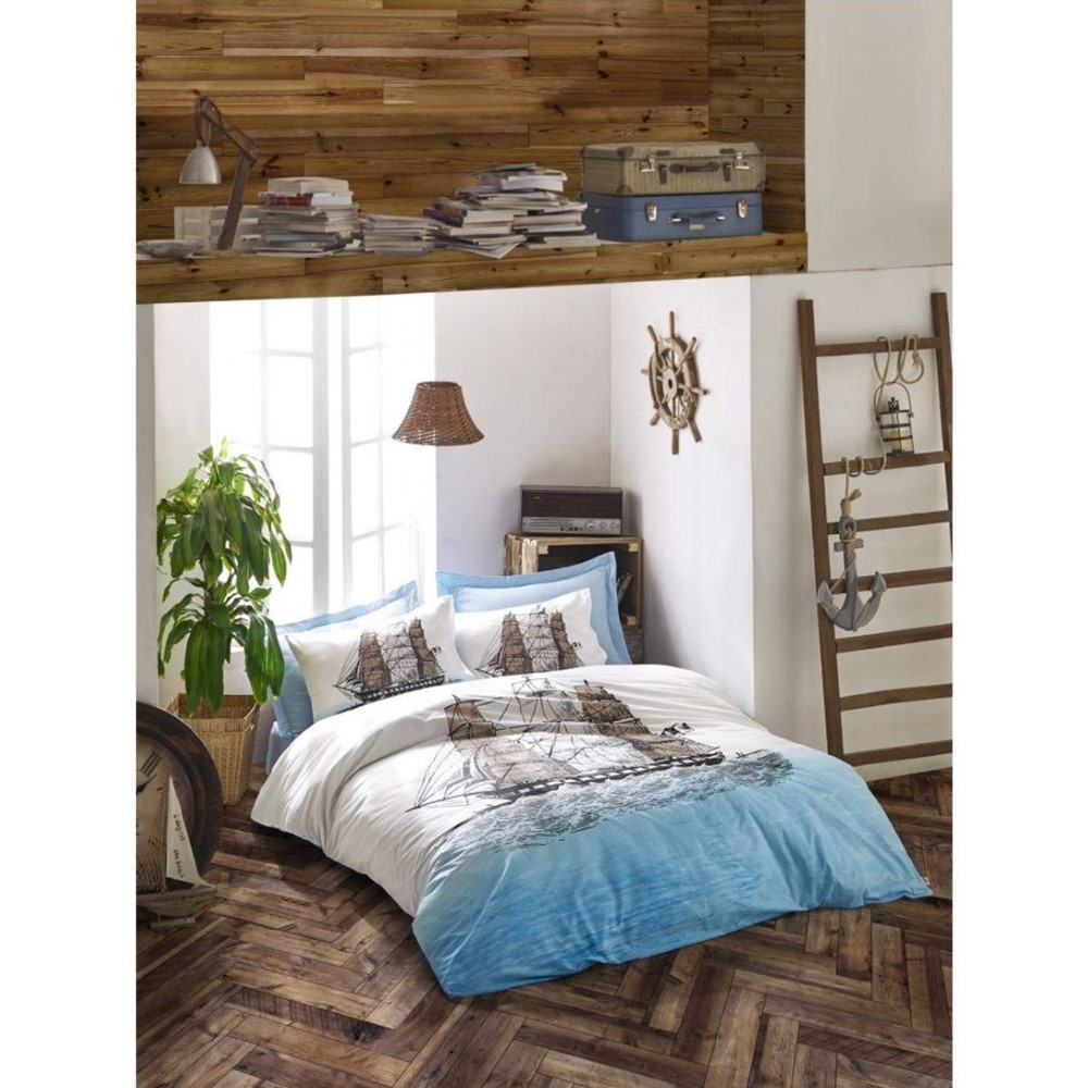 Cottonbox Ship - Blue Ranforce Double Quilt Cover Set 200*220CM
