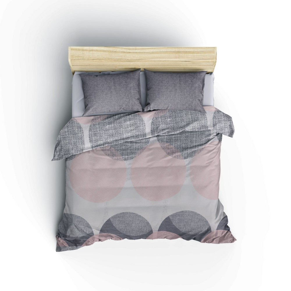 Cottonbox Leron - Grey Ranforce Double Quilt Cover Set 200*220CM