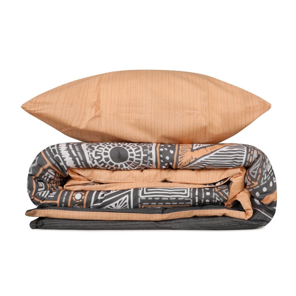 Cottonbox Adiel - Grey Ranforce Single Quilt Cover Set 160*220CM