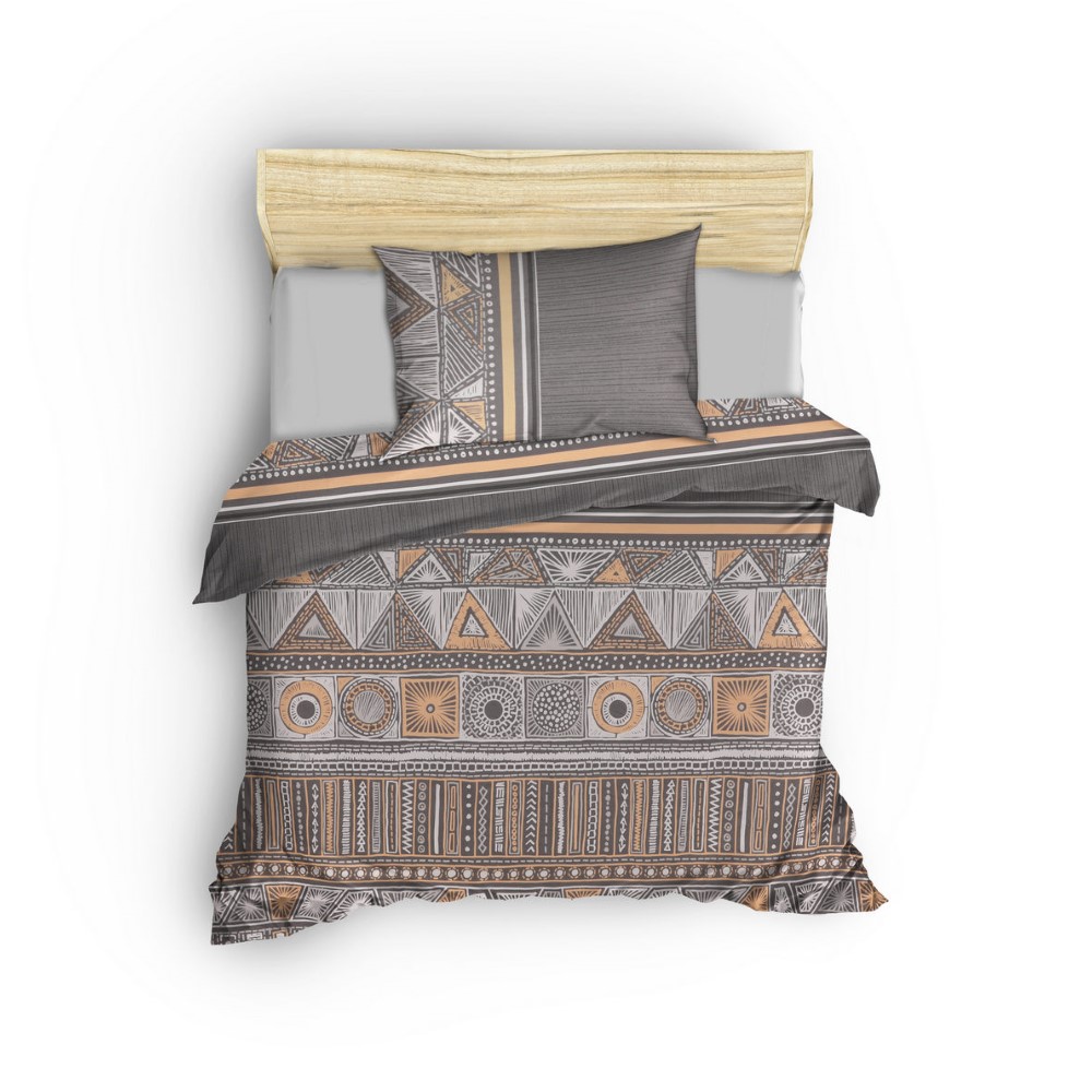 Cottonbox Adiel - Grey Ranforce Single Quilt Cover Set 160*220CM