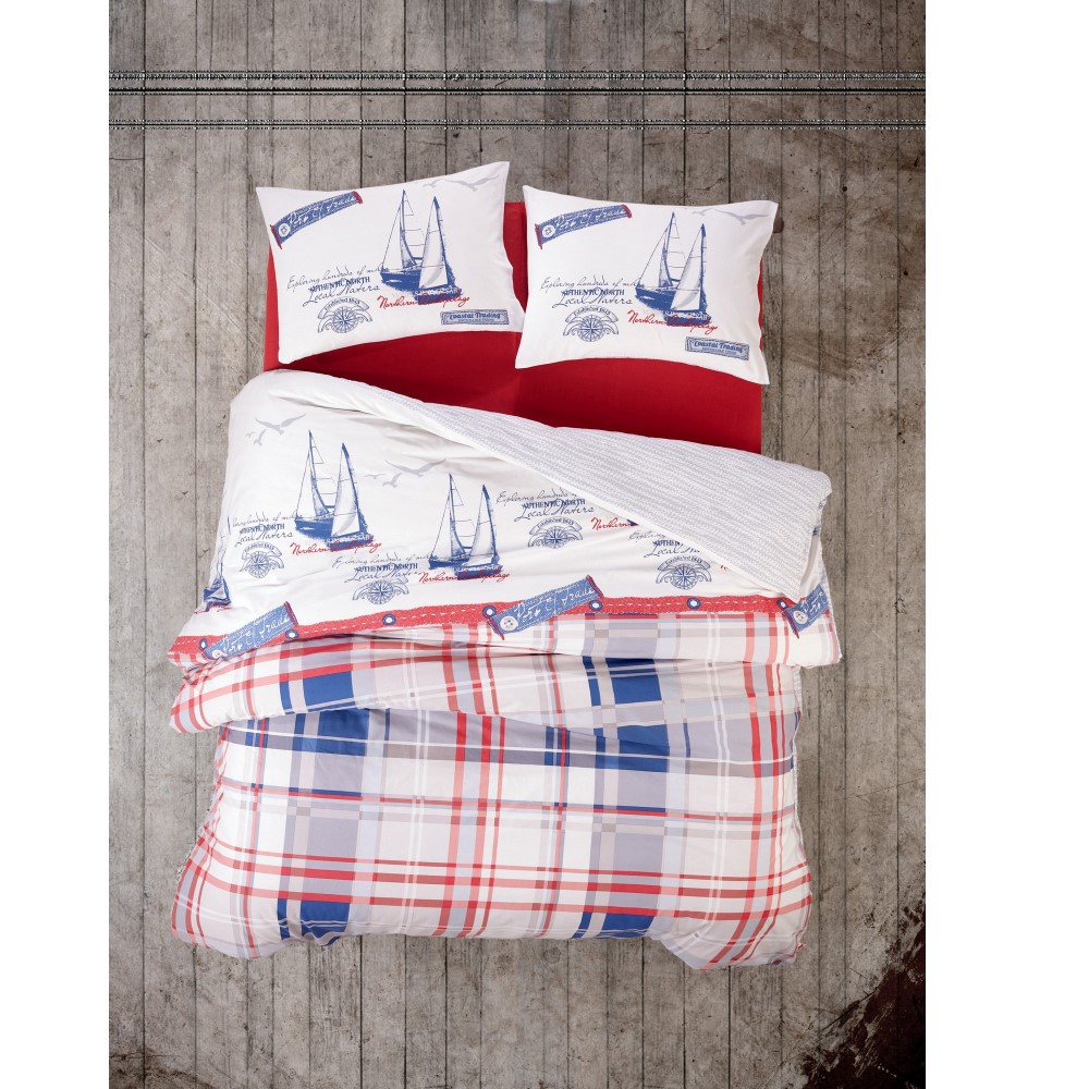 Cottonbox Alesta - Claret Red Ranforce Single Quilt Cover Set 160*220CM
