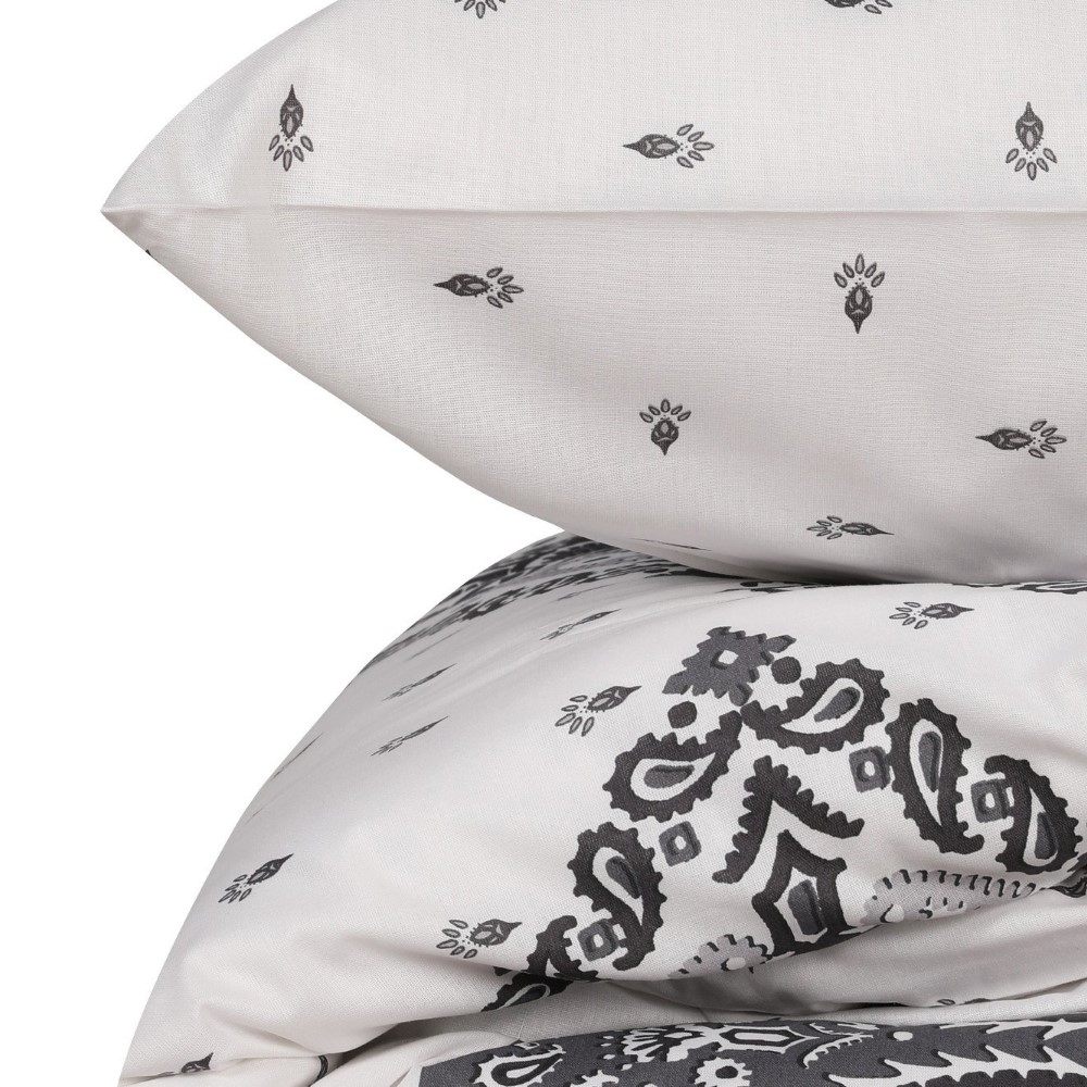 Cottonbox Alope - Grey Ranforce Single Quilt Cover Set 160*220CM