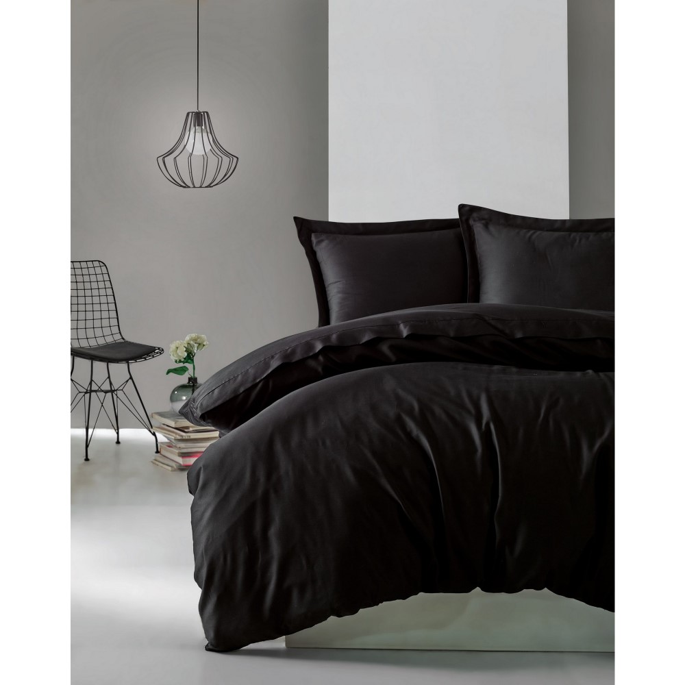 Cottonbox Elegant - Black Satin Single Quilt Cover Set 160*220CM