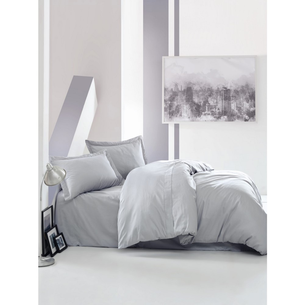 Cottonbox Elegant - Grey Satin Single Quilt Cover Set 160*220CM