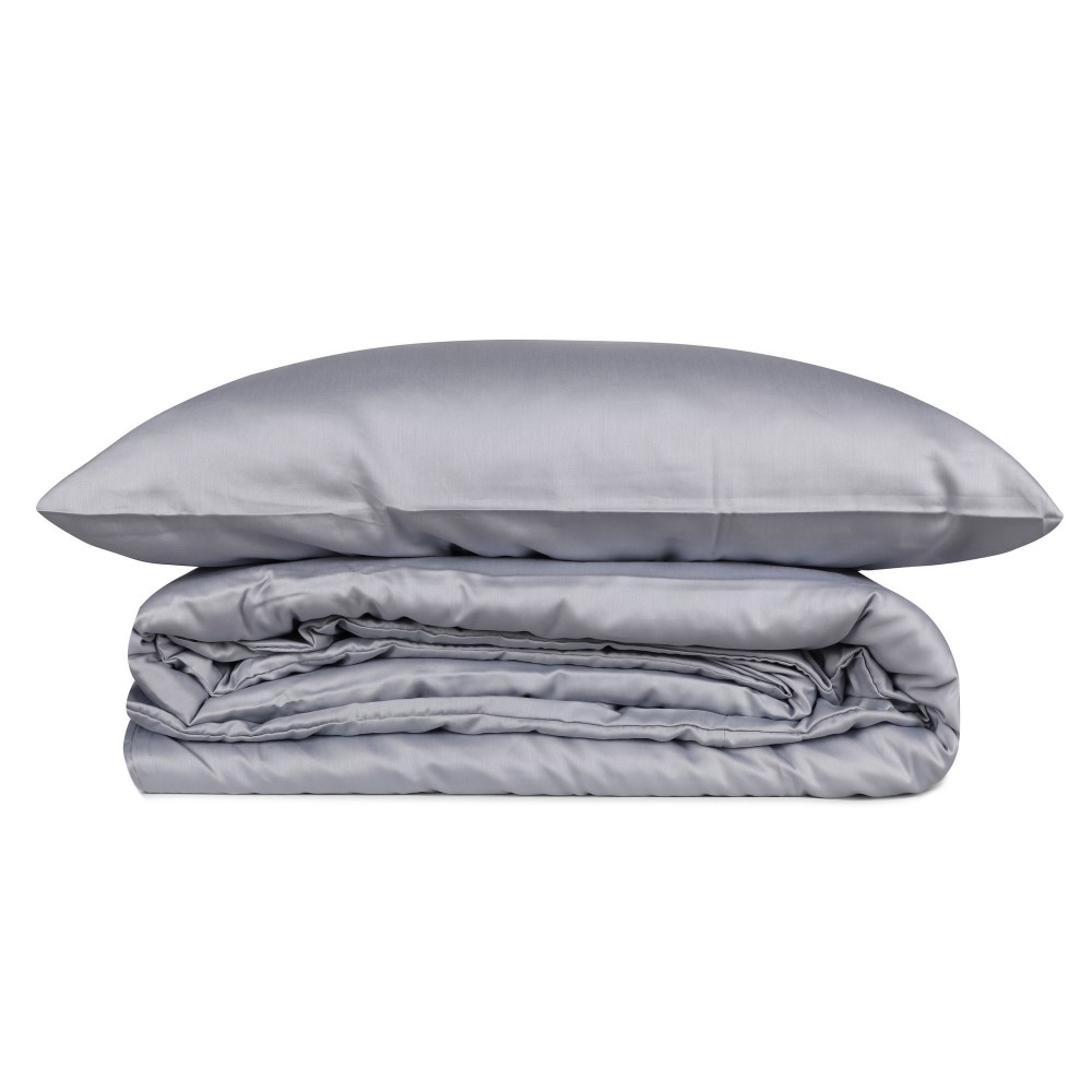 Cottonbox Elegant - Grey Satin Single Quilt Cover Set 160*220CM