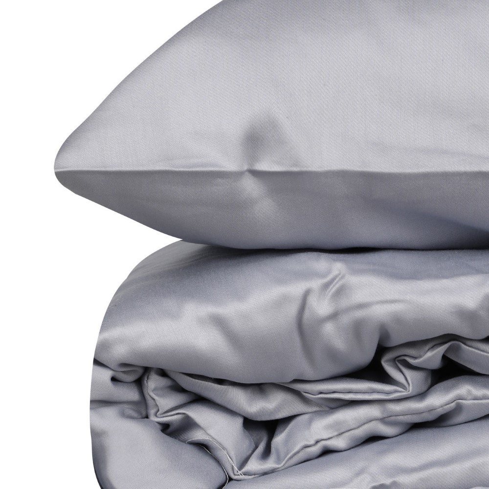 Cottonbox Elegant - Grey Satin Single Quilt Cover Set 160*220CM
