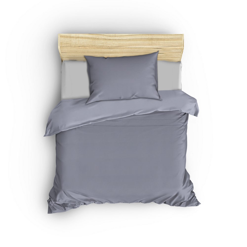 Cottonbox Elegant - Grey Satin Single Quilt Cover Set 160*220CM