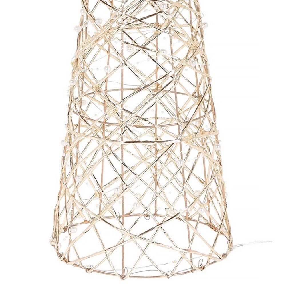 Koopman Xmas Deco Cone 40 Led Gold Pearl 80Cm