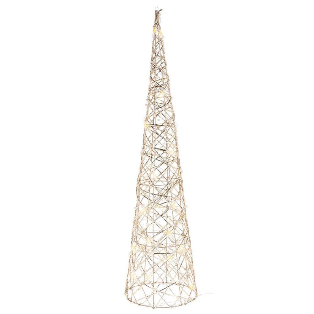 Koopman Xmas Deco Cone 40 Led Gold Pearl 80Cm