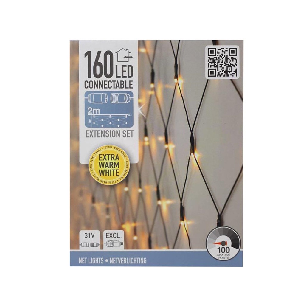 Koopman Connect Net Lights - 160 Led - 2 M - Extra Warm White