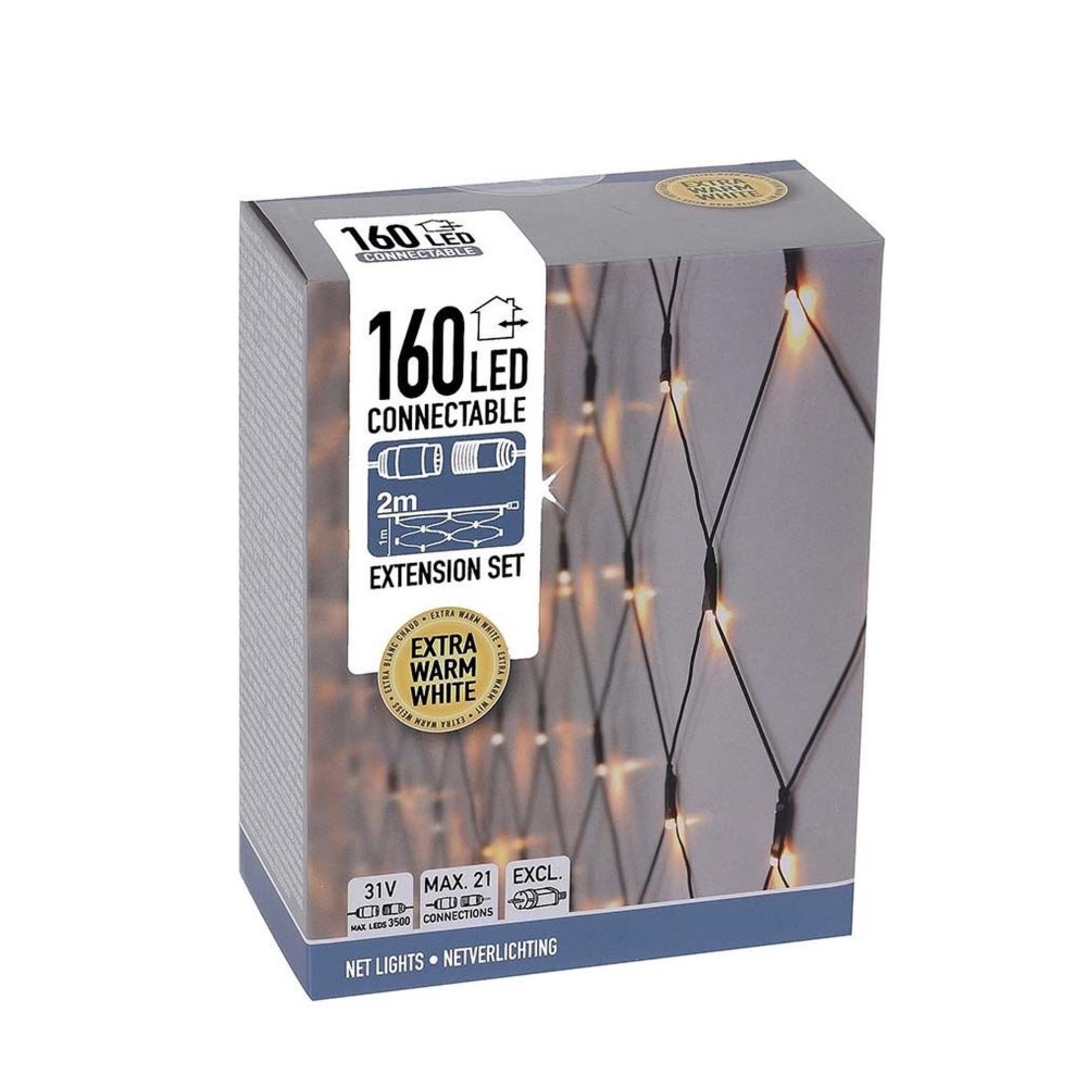 Koopman Connect Net Lights - 160 Led - 2 M - Extra Warm White