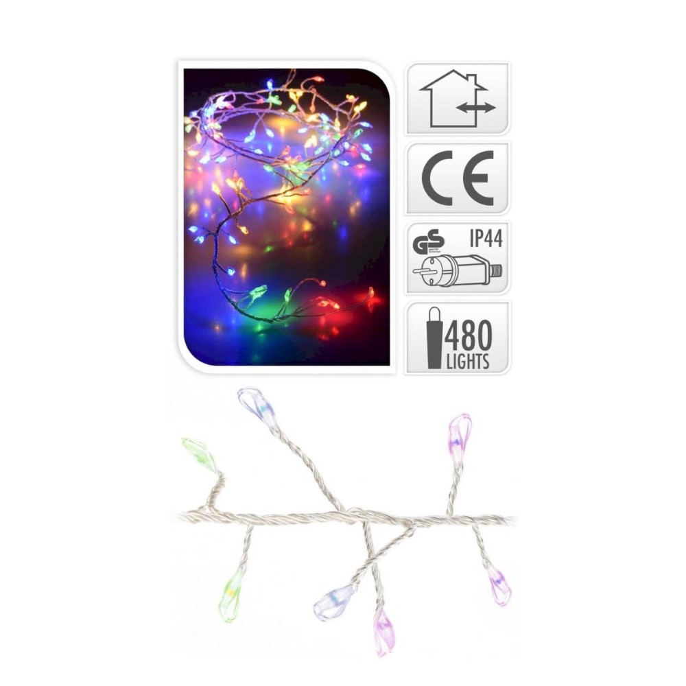 Koopman Silver Wire Lights 480 Led Multicolor Cluster