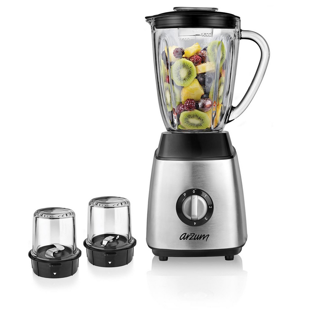 Arzum Maxiblend Glass Liquidiser - Stainless Steel