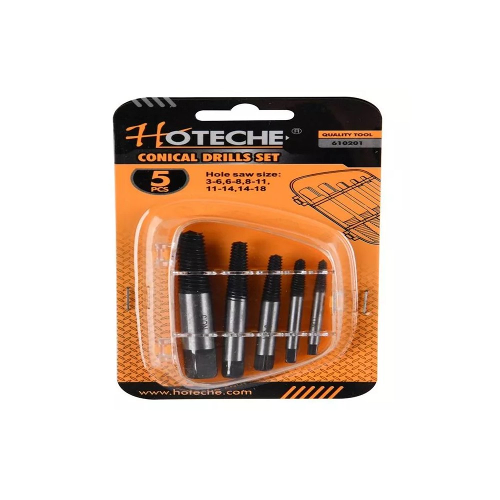 Hoteche 5Pcs Conical Drills Set