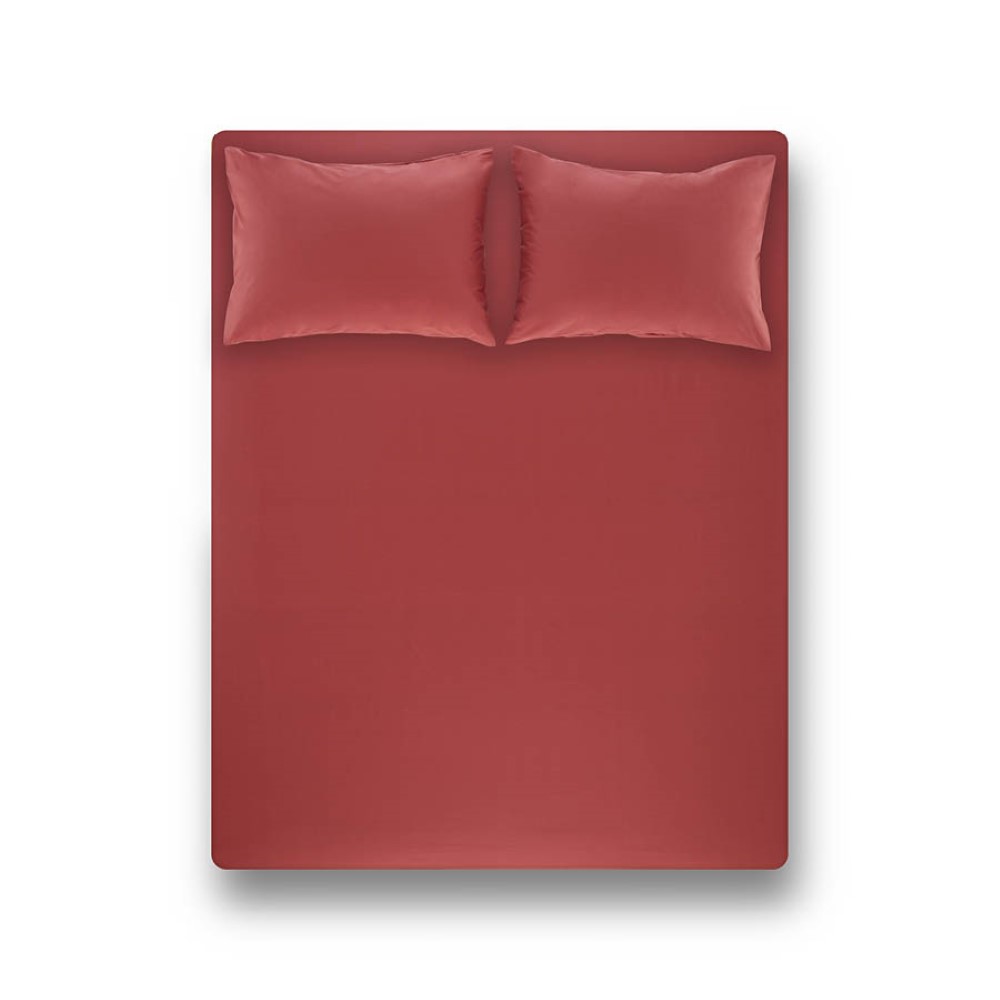 Penelope Laura Percale Easy Care 120*200+35 Cm Fitted Sheet Set Coral