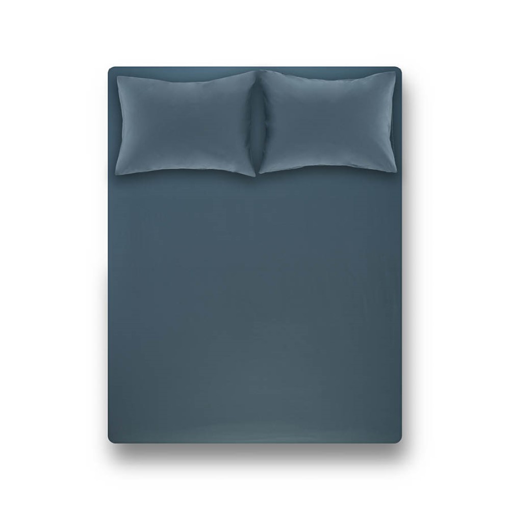 Penelope Laura Percale Easy Care 120*200+35 Cm Fitted Sheet Set Petrol